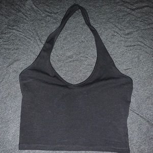 express cropped halter top